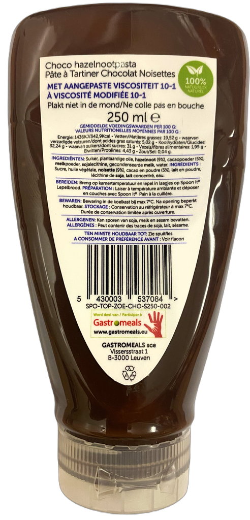 Spoon It - Toppings - Choco Hazelnotenpasta - 250 ml back