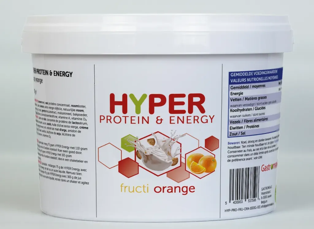 [HYP-PRO-FRU-ORA-1000G] Hyper Protein&Energy Fructi Orange Seau