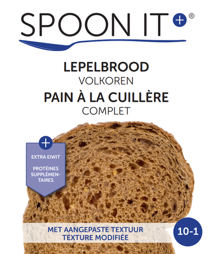 [SPP-BRV-DRG-101-B140] Spoon It+ - Lepelbrood Volkoren extra eiwit - Droog - 10-1 - Schudbeker - 140 g